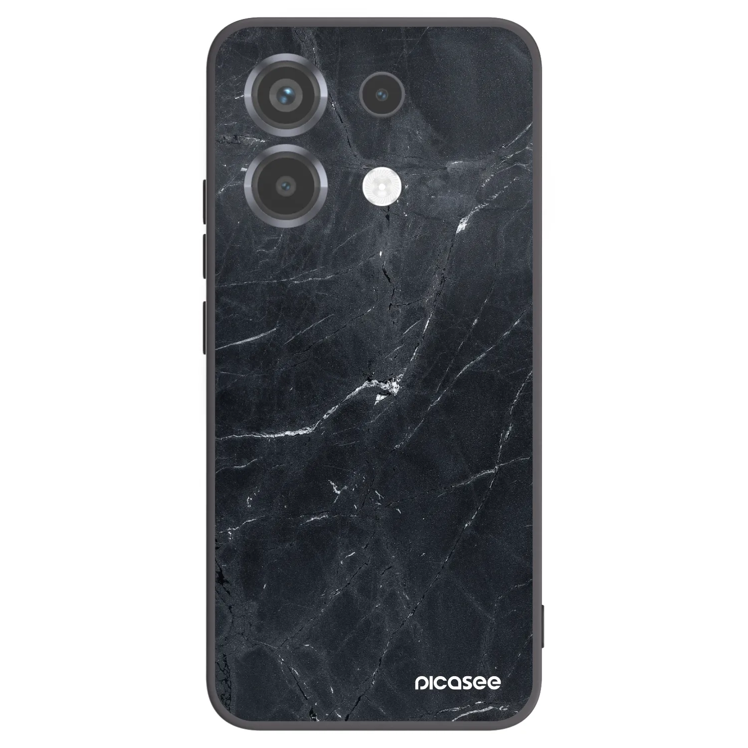 Picasee silikónový čierny obal pre Xiaomi Poco X6 - Black marble