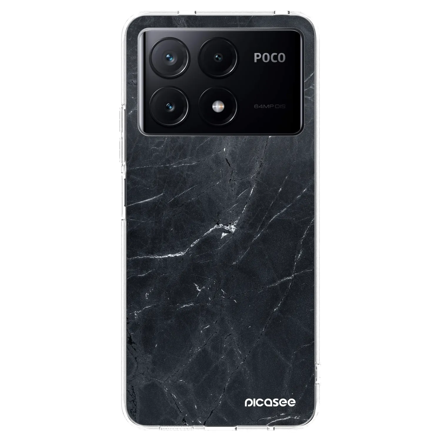 Picasee silikónový prehľadný obal pre Xiaomi Poco X6 Pro - Black marble