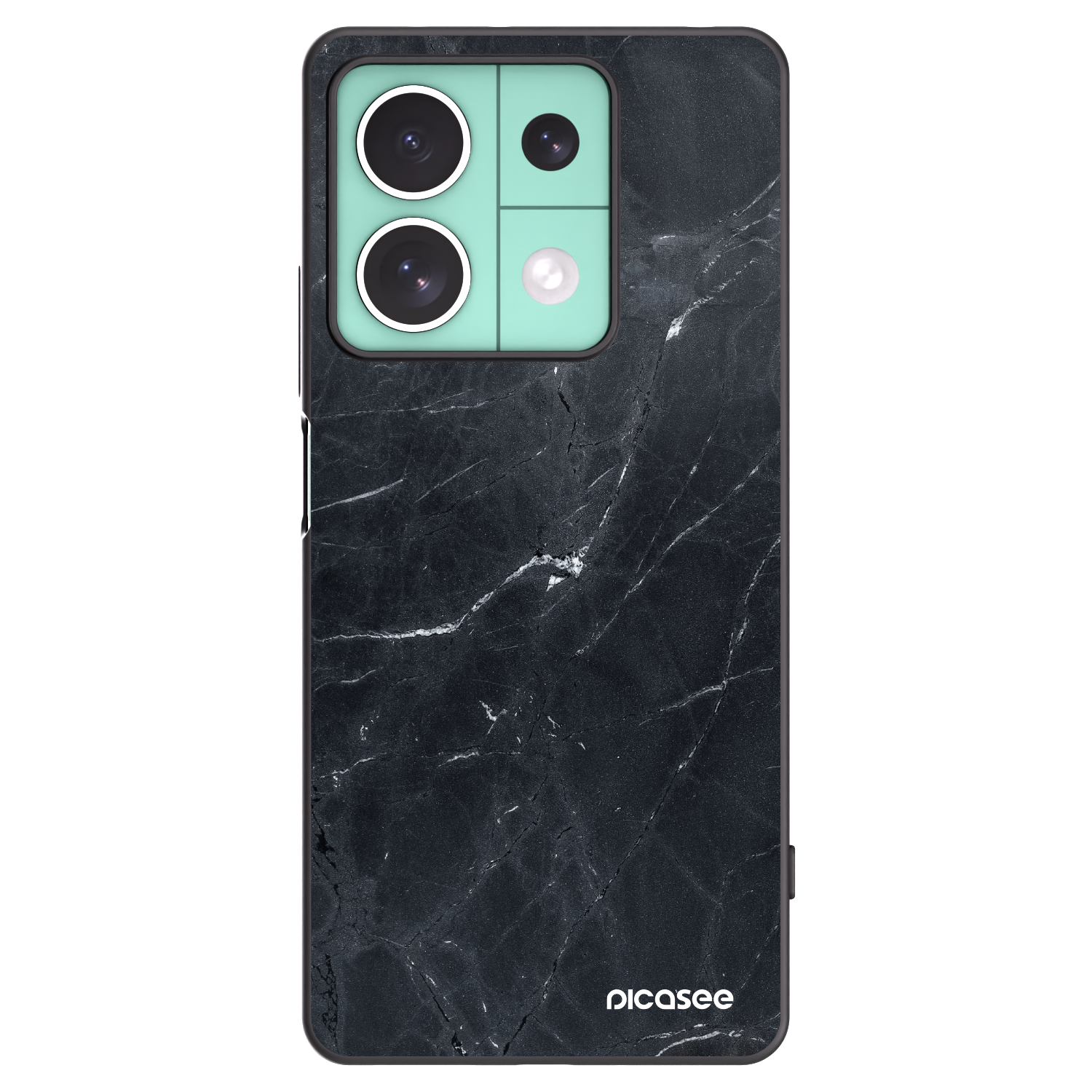 Picasee silikónový čierny obal pre Xiaomi Redmi Note 13 5G - Black marble