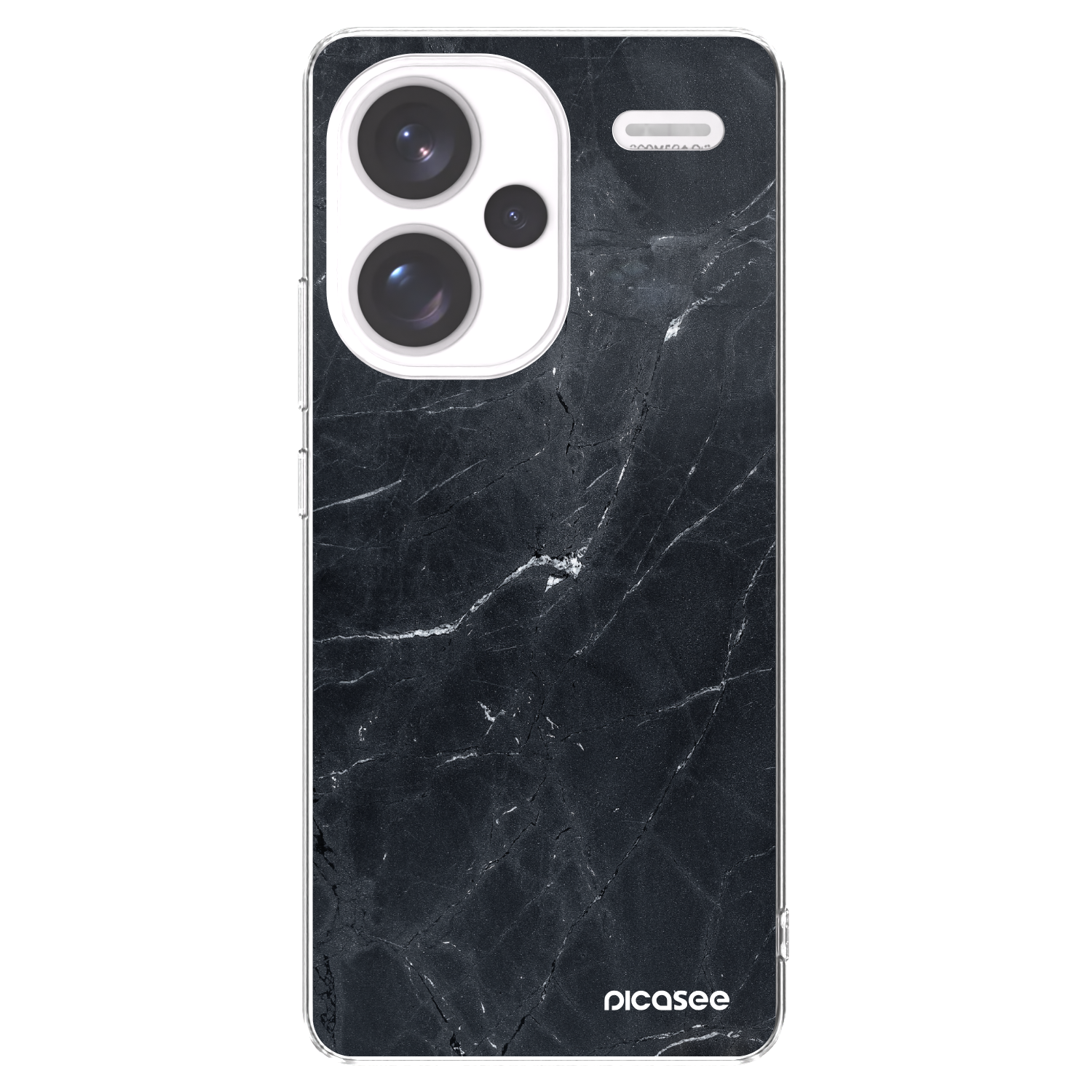 Silikónový prehľadný obal pre Xiaomi Redmi Note 13 Pro+ 5G - Black marble