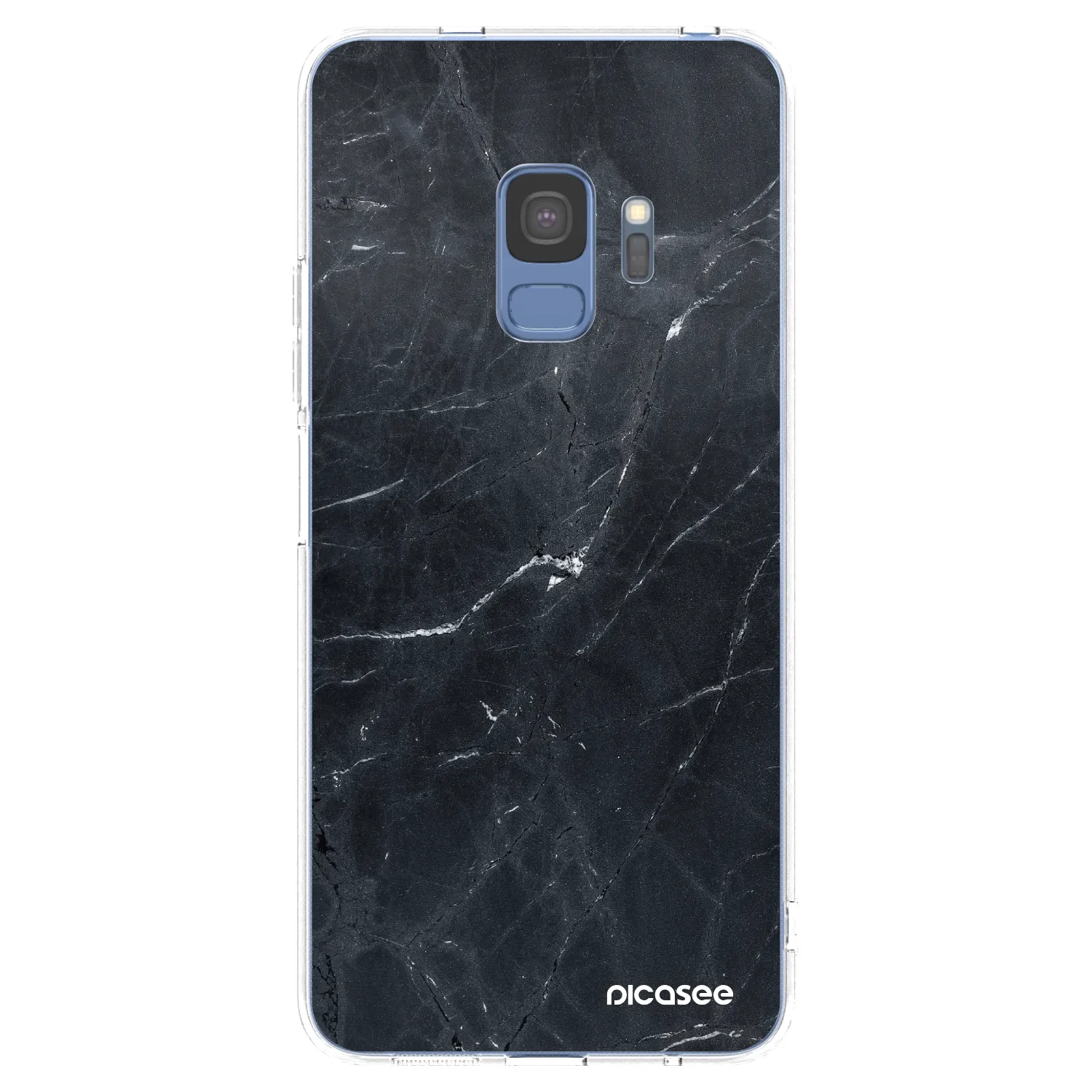 Picasee silikónový prehľadný obal pre Samsung Galaxy S9 G960F - Black marble
