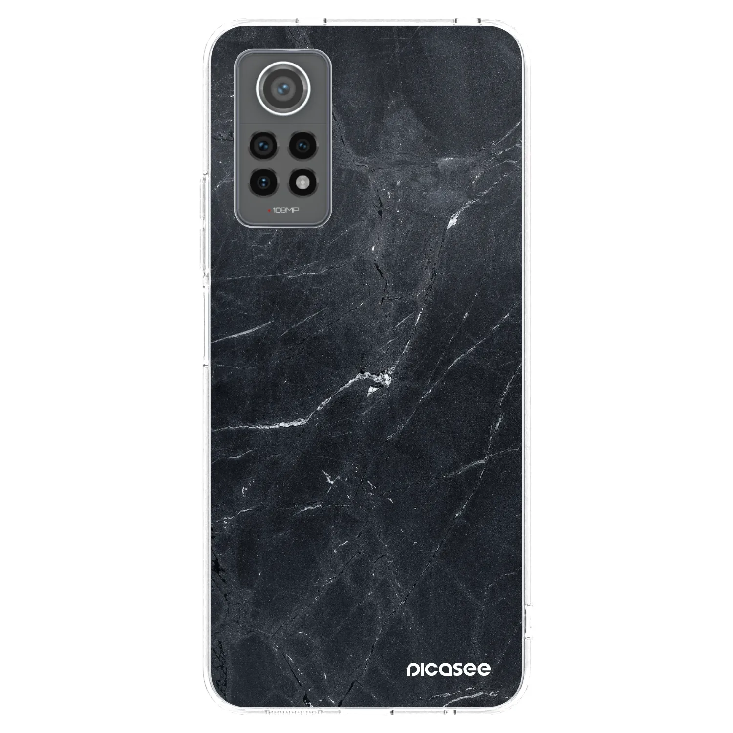 Picasee silikónový prehľadný obal pre Xiaomi Redmi Note 12 Pro 4G - Black marble
