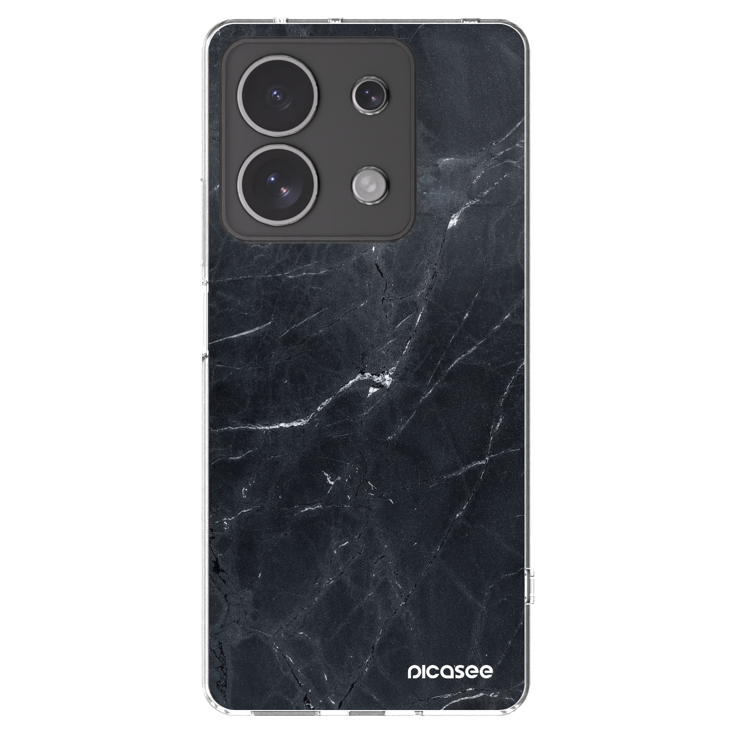 Picasee silikónový prehľadný obal pre Xiaomi Redmi Note 13 4G - Black marble