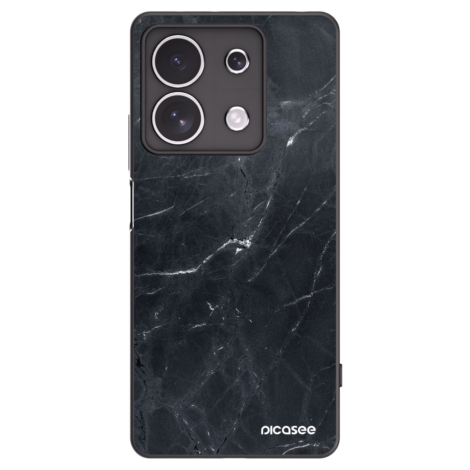 Picasee silikónový čierny obal pre Xiaomi Redmi Note 13 4G - Black marble