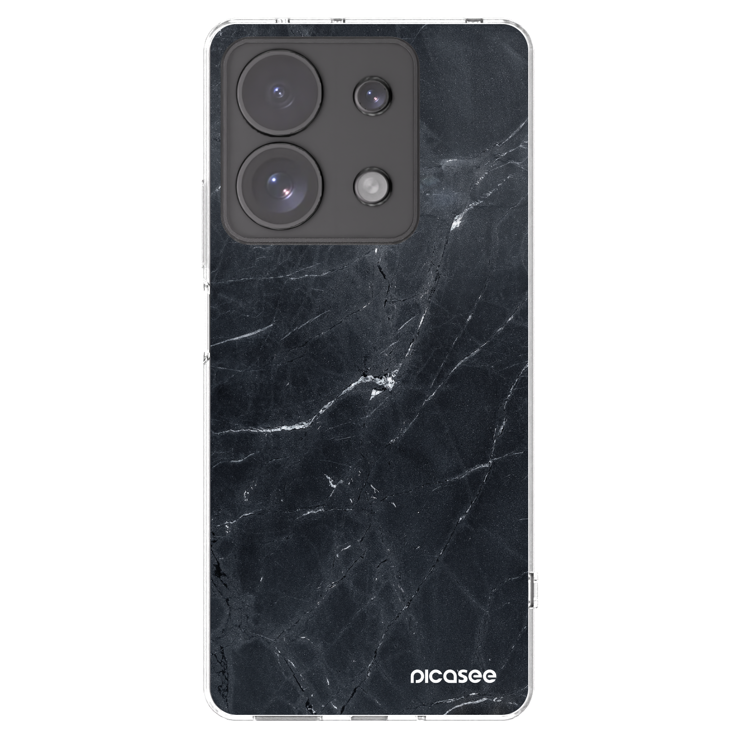 Silikónový prehľadný obal pre Xiaomi Redmi Note 13 Pro 4G - Black marble