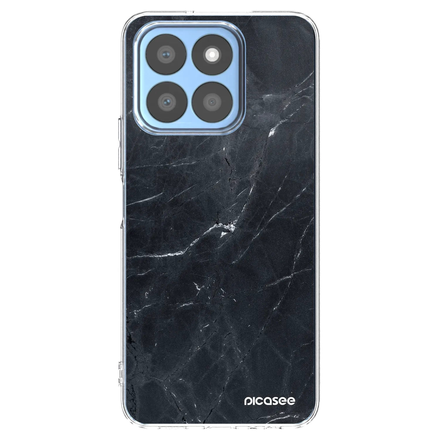 Picasee silikónový prehľadný obal pre Honor X8b - Black marble