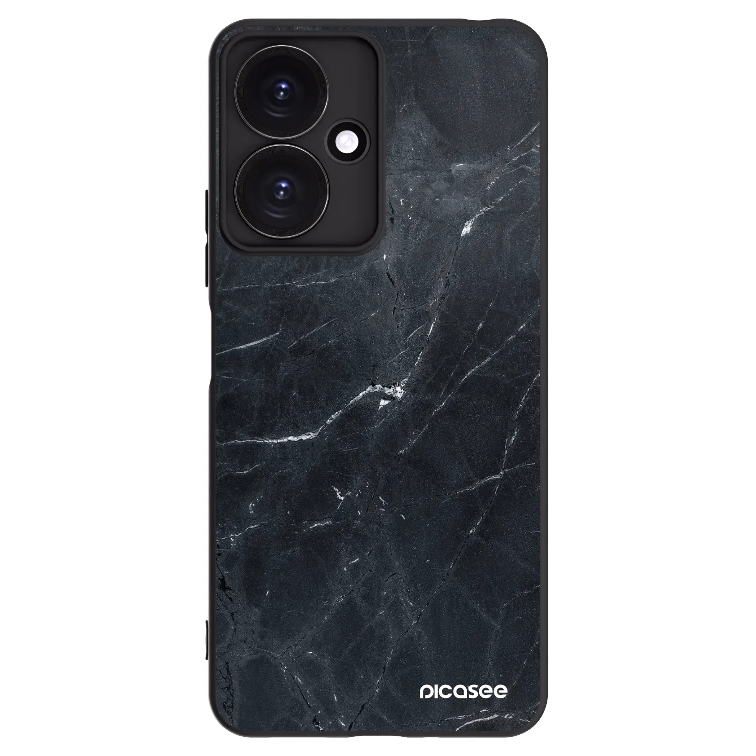 Picasee silikónový čierny obal pre Xiaomi Redmi 13C 5G - Black marble