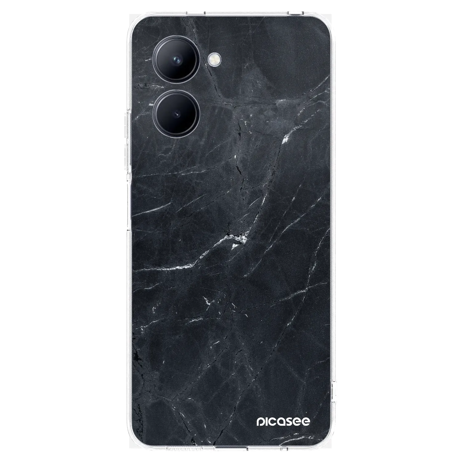 Picasee silikónový prehľadný obal pre Realme C33 (2023) - Black marble