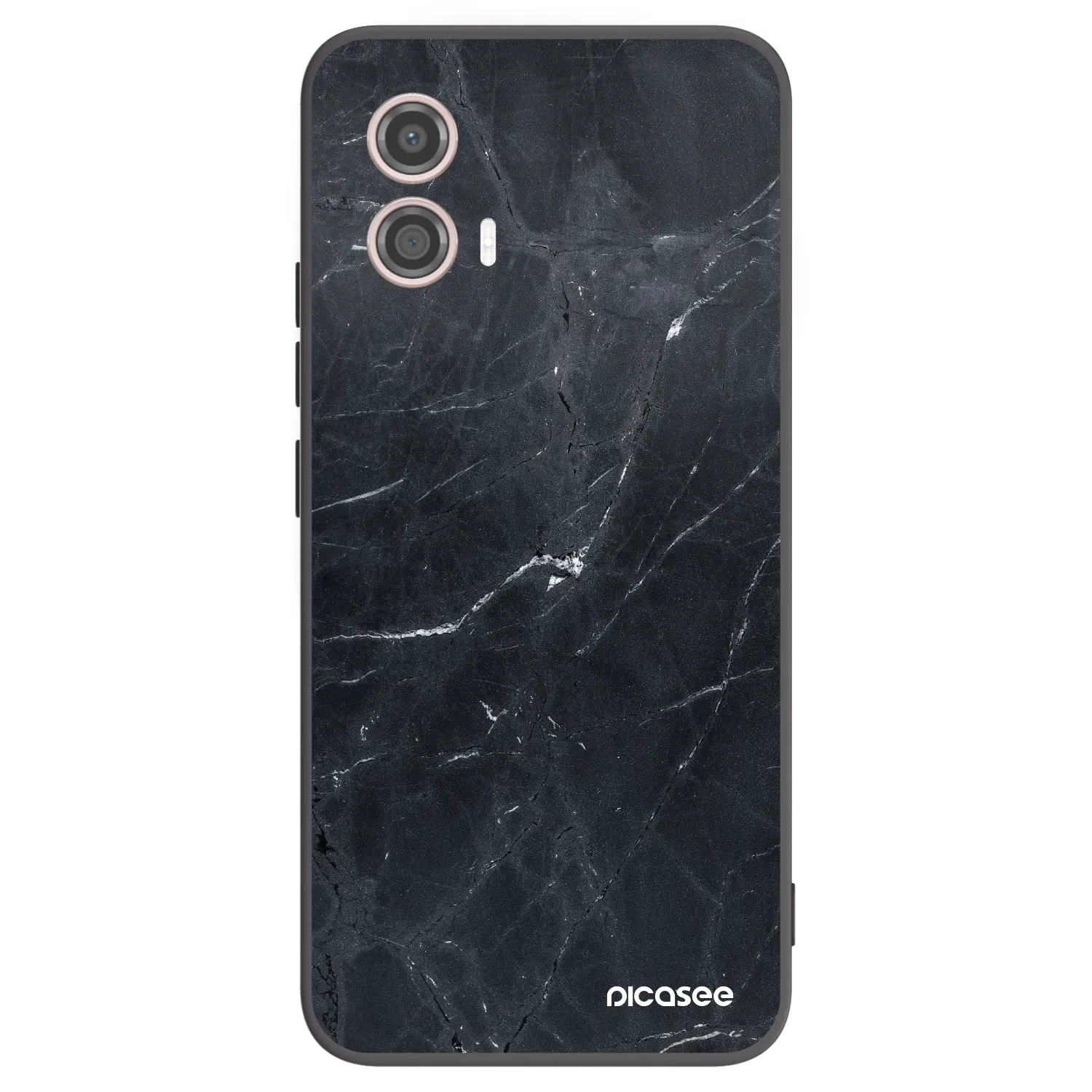 Picasee silikónový čierny obal pre Motorola Moto G53 5G - Black marble