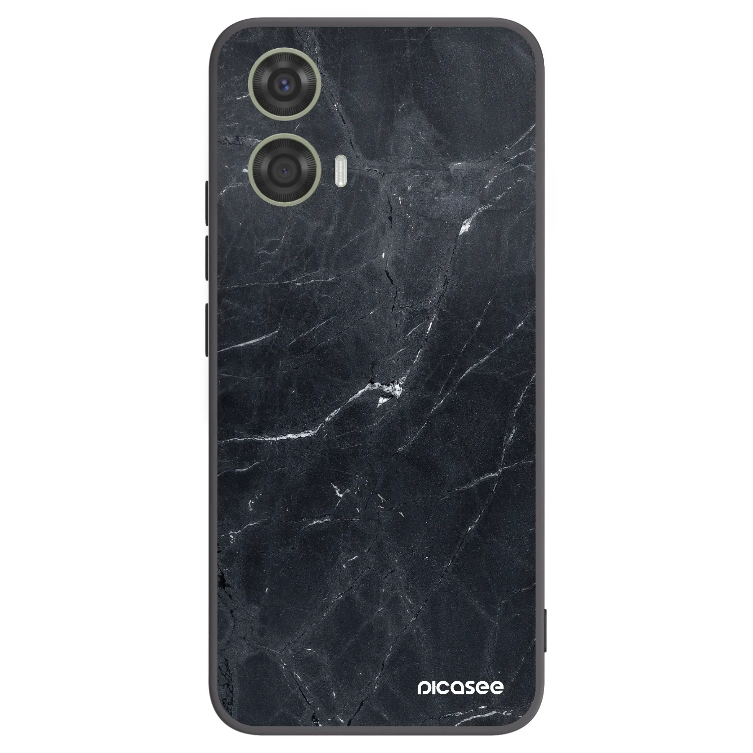 Picasee silikónový čierny obal pre Motorola Moto G24 - Black marble