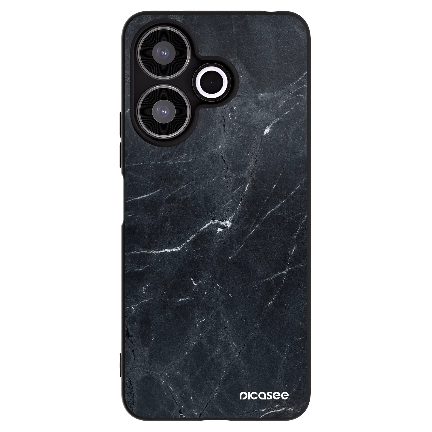 Silikónový čierny obal pre Xiaomi Redmi 13 4G - Black marble