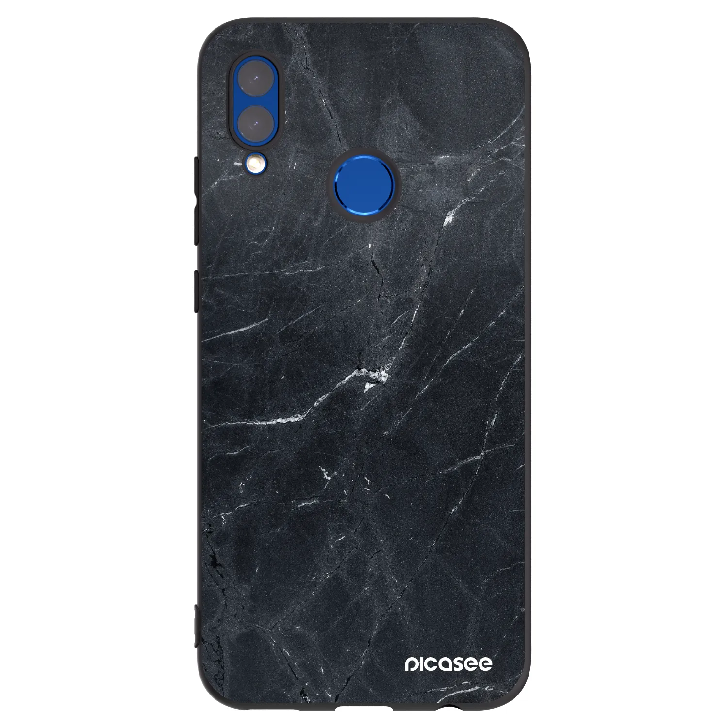 Picasee silikónový čierny obal pre Honor 10 Lite - Black marble