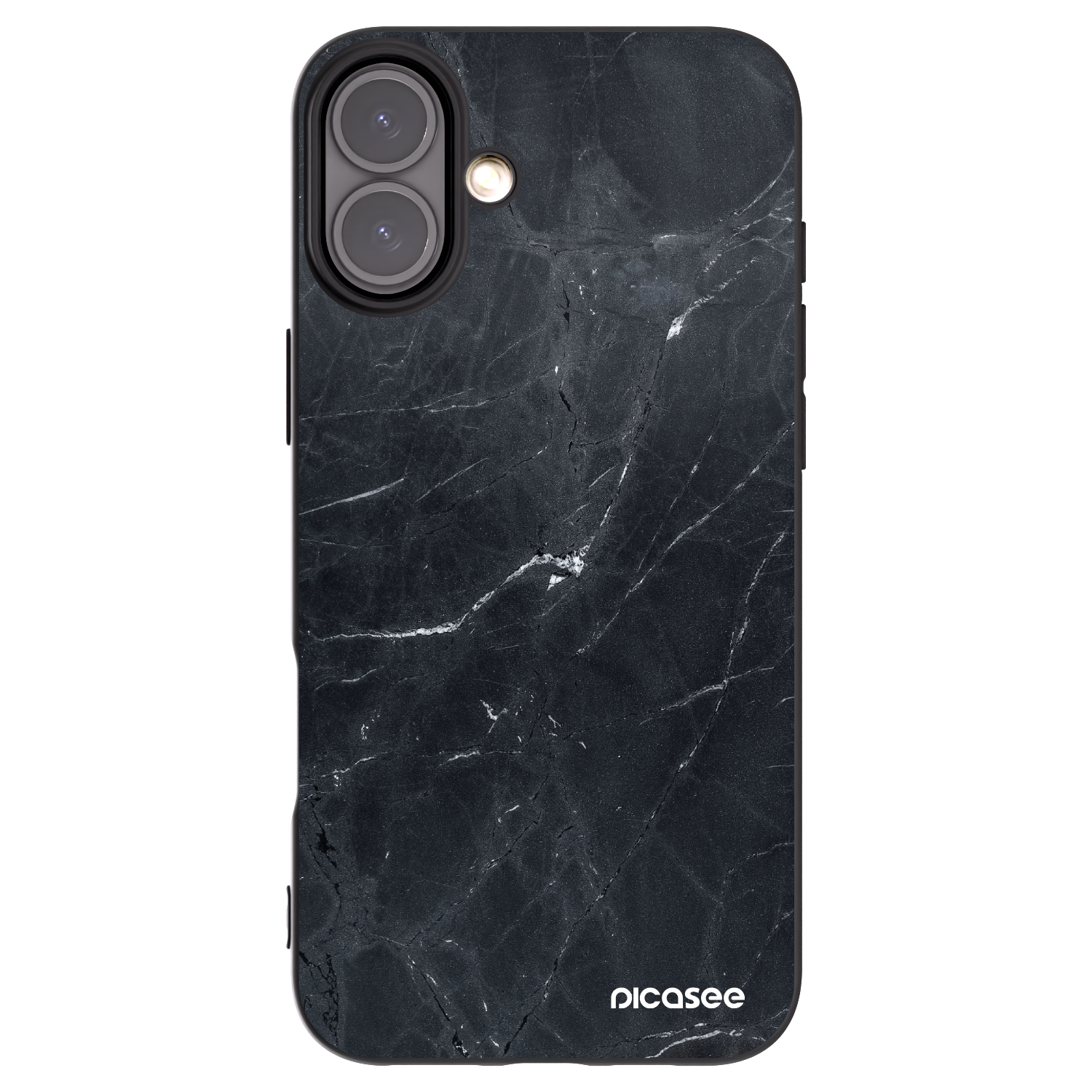 Picasee silikónový čierny obal pre Apple iPhone 16 Plus - Black marble