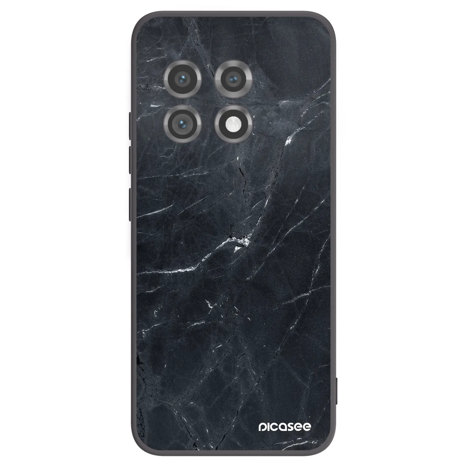 Picasee silikónový čierny obal pre OnePlus 11 5G - Black marble