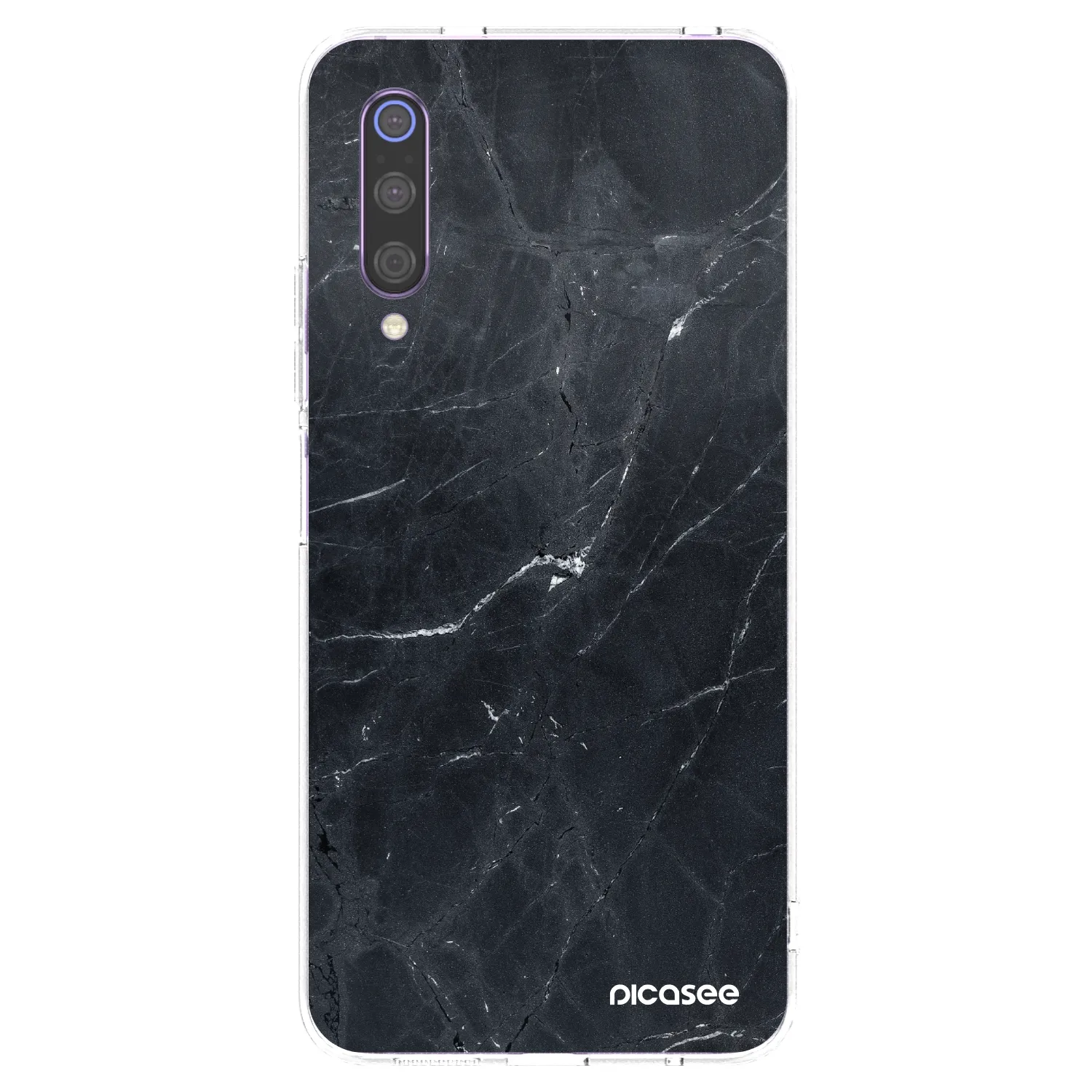 Picasee silikónový prehľadný obal pre Xiaomi Mi 9 - Black marble
