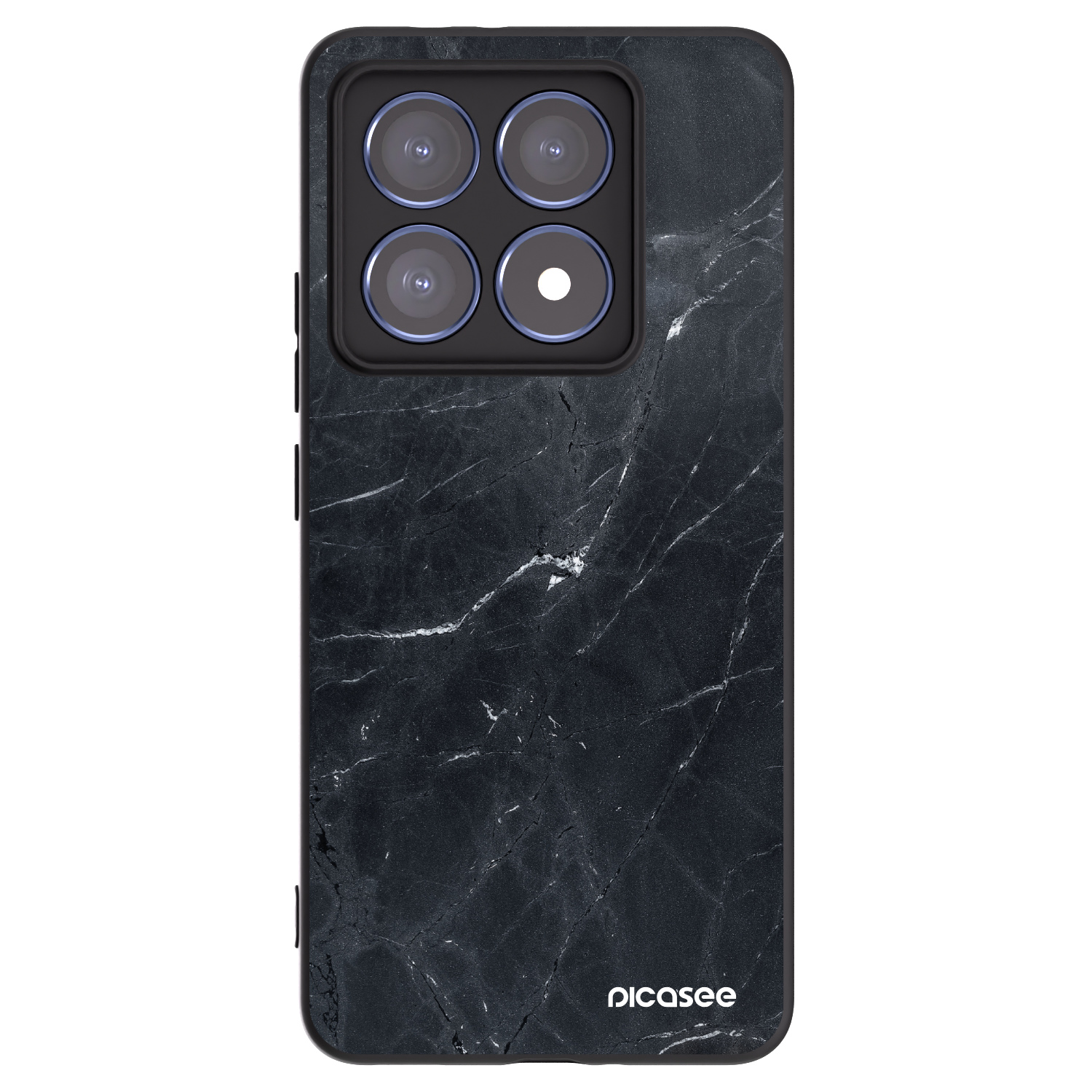 Picasee silikónový čierny obal pre Xiaomi 14T Pro - Black marble