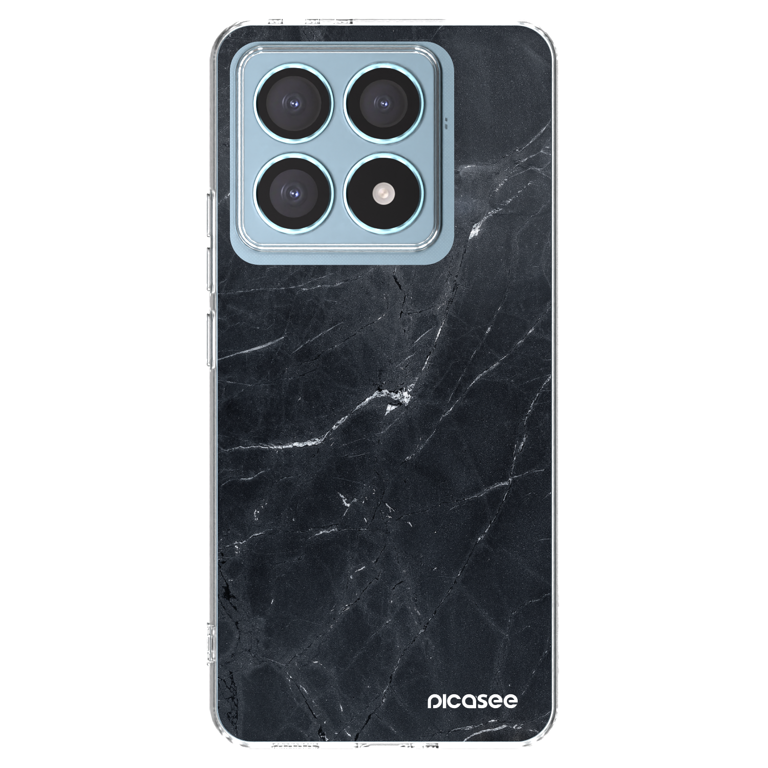 Picasee silikónový prehľadný obal pre Xiaomi 14T Pro - Black marble