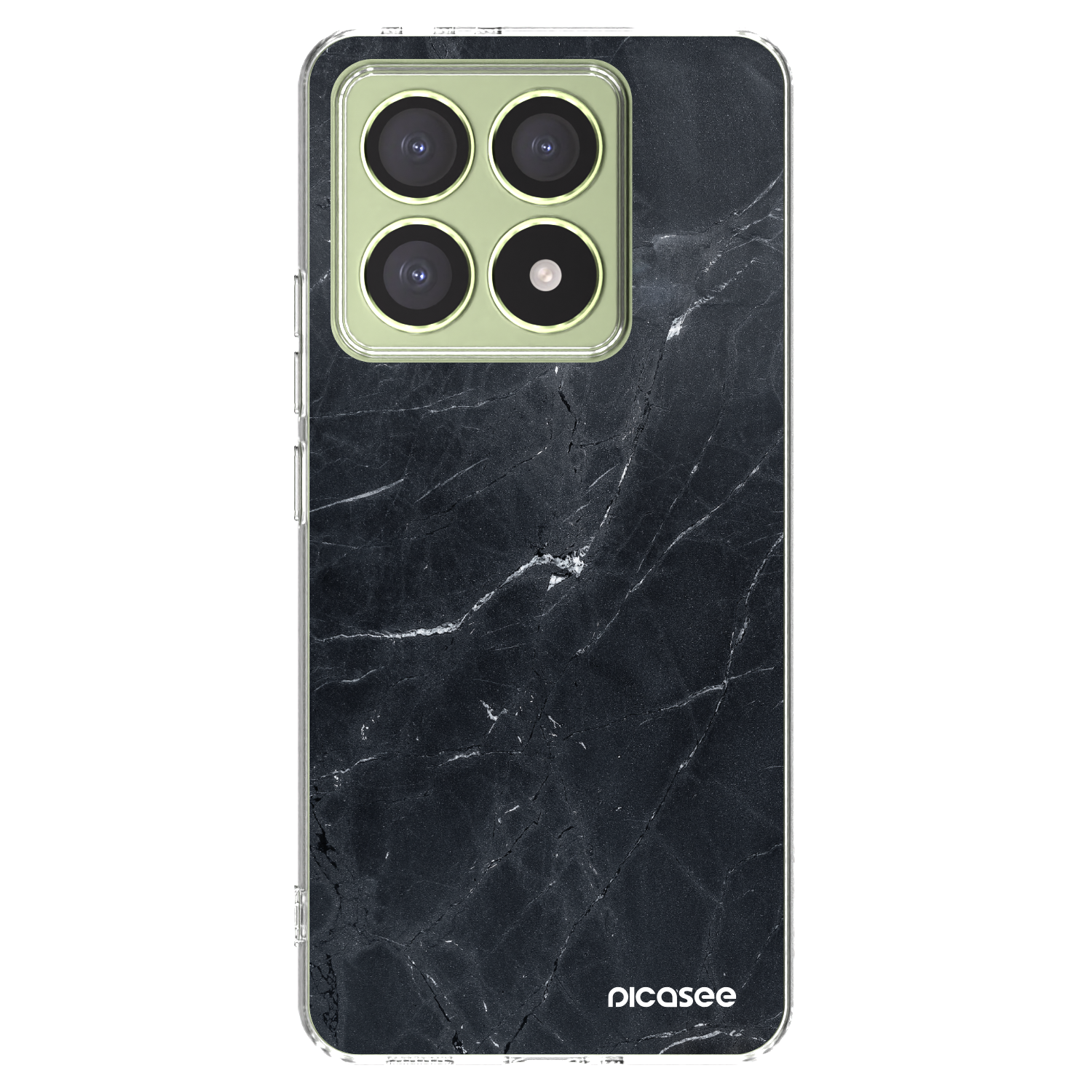 Picasee silikónový prehľadný obal pre Xiaomi 14T - Black marble