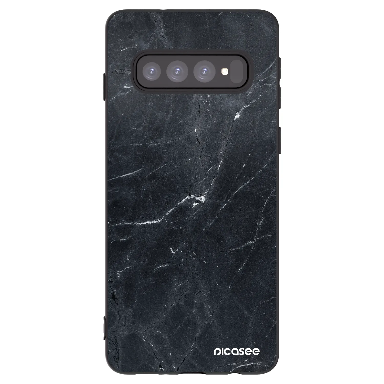 Picasee silikónový čierny obal pre Samsung Galaxy S10 G973 - Black marble