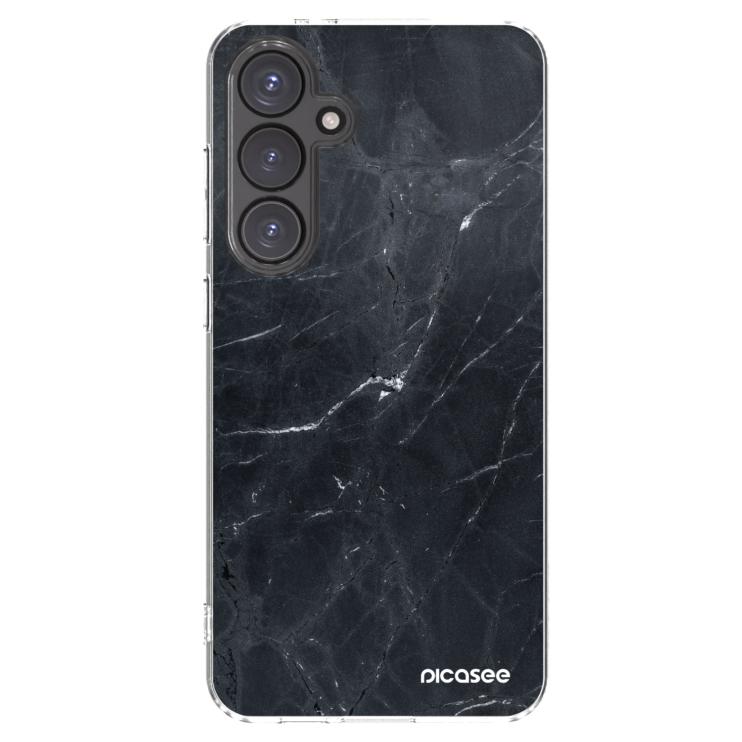 Picasee silikónový prehľadný obal pre Samsung Galaxy S24 FE S721B - Black marble