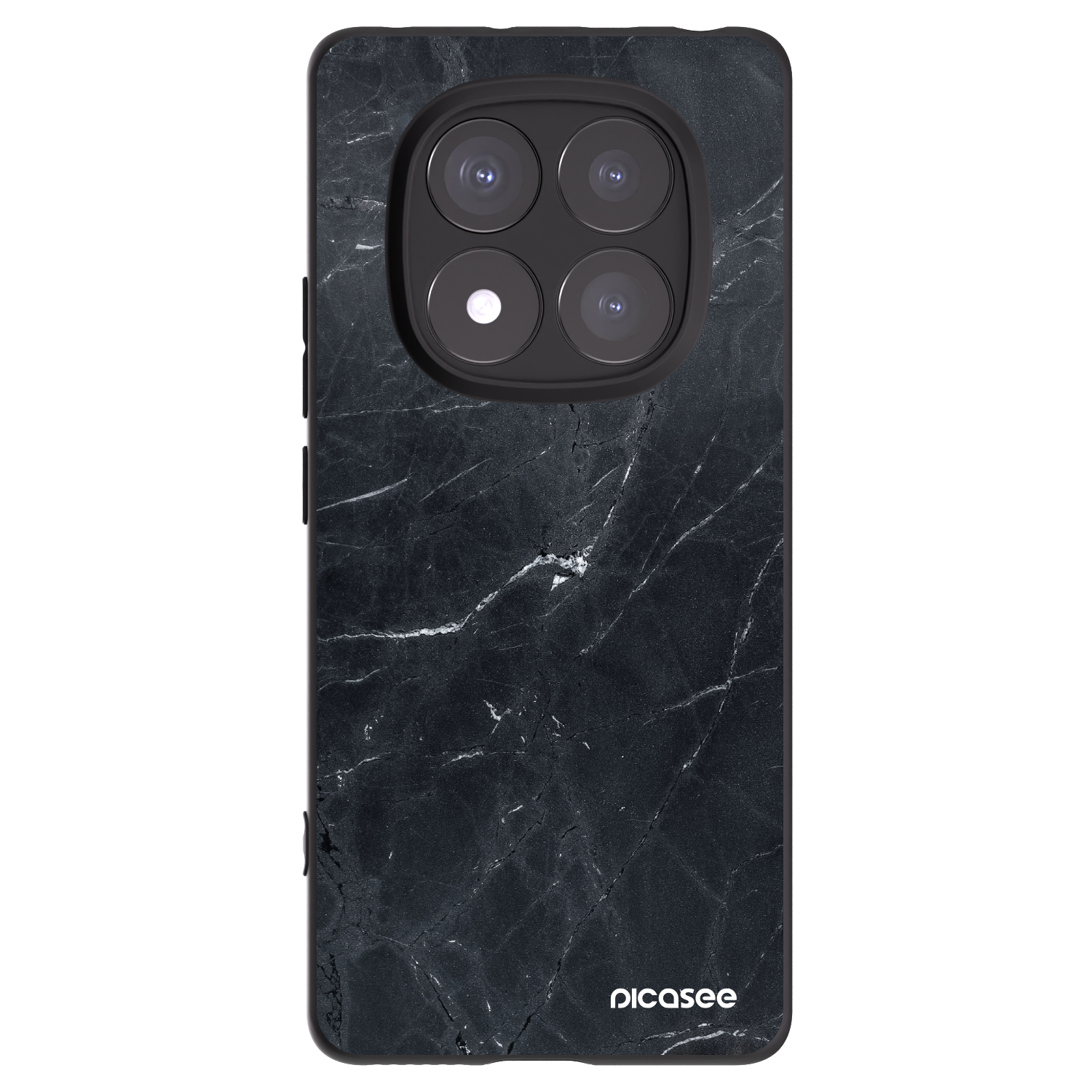 Picasee silikónový čierny obal pre Xiaomi Redmi Note 14 Pro+ 5G - Black marble
