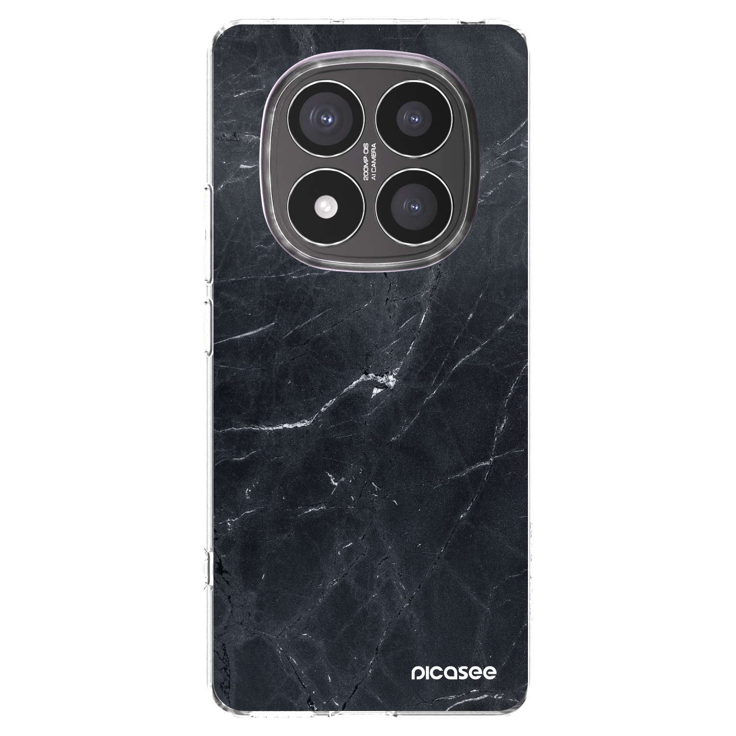 Picasee silikónový prehľadný obal pre Xiaomi Redmi Note 14 Pro+ 5G - Black marble