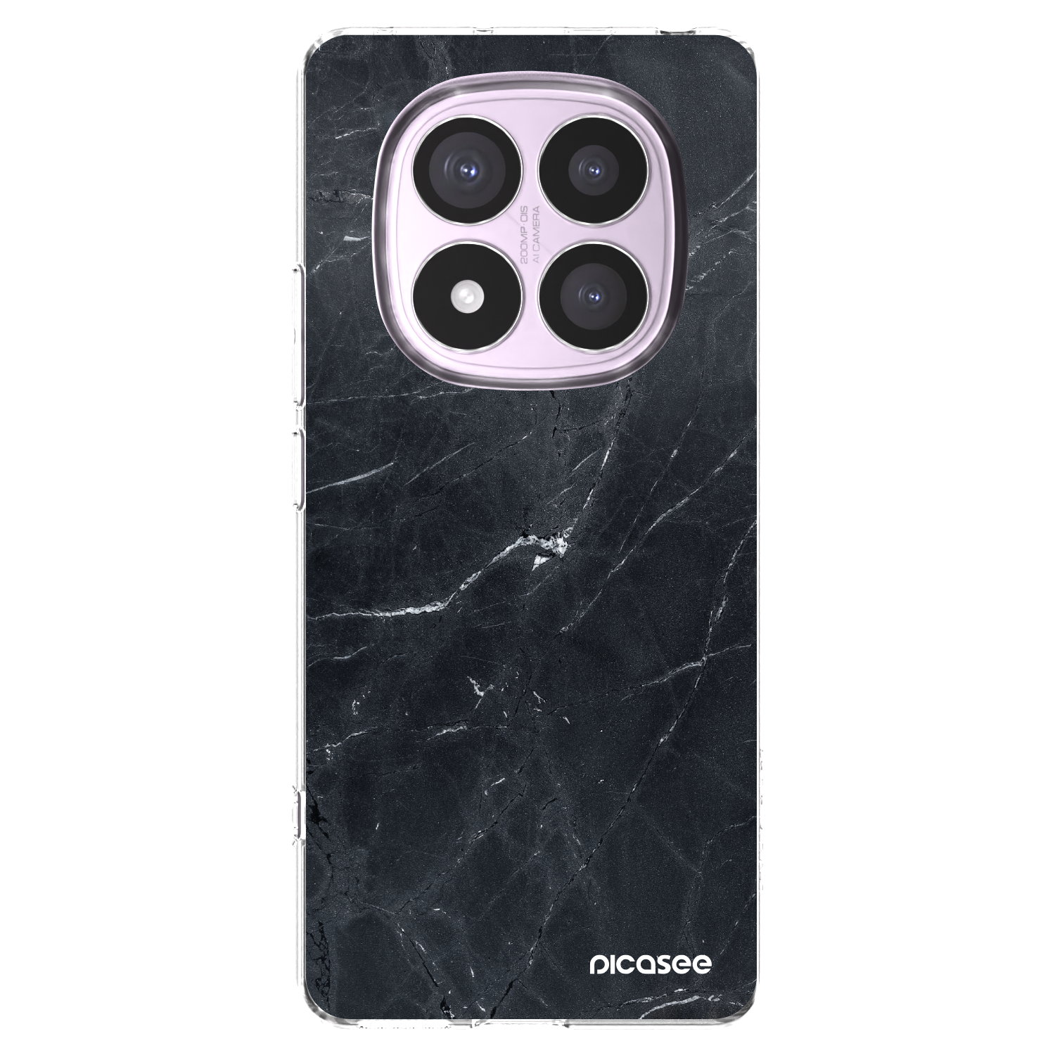 Silikónový prehľadný obal pre Xiaomi Redmi Note 14 Pro 5G - Black marble