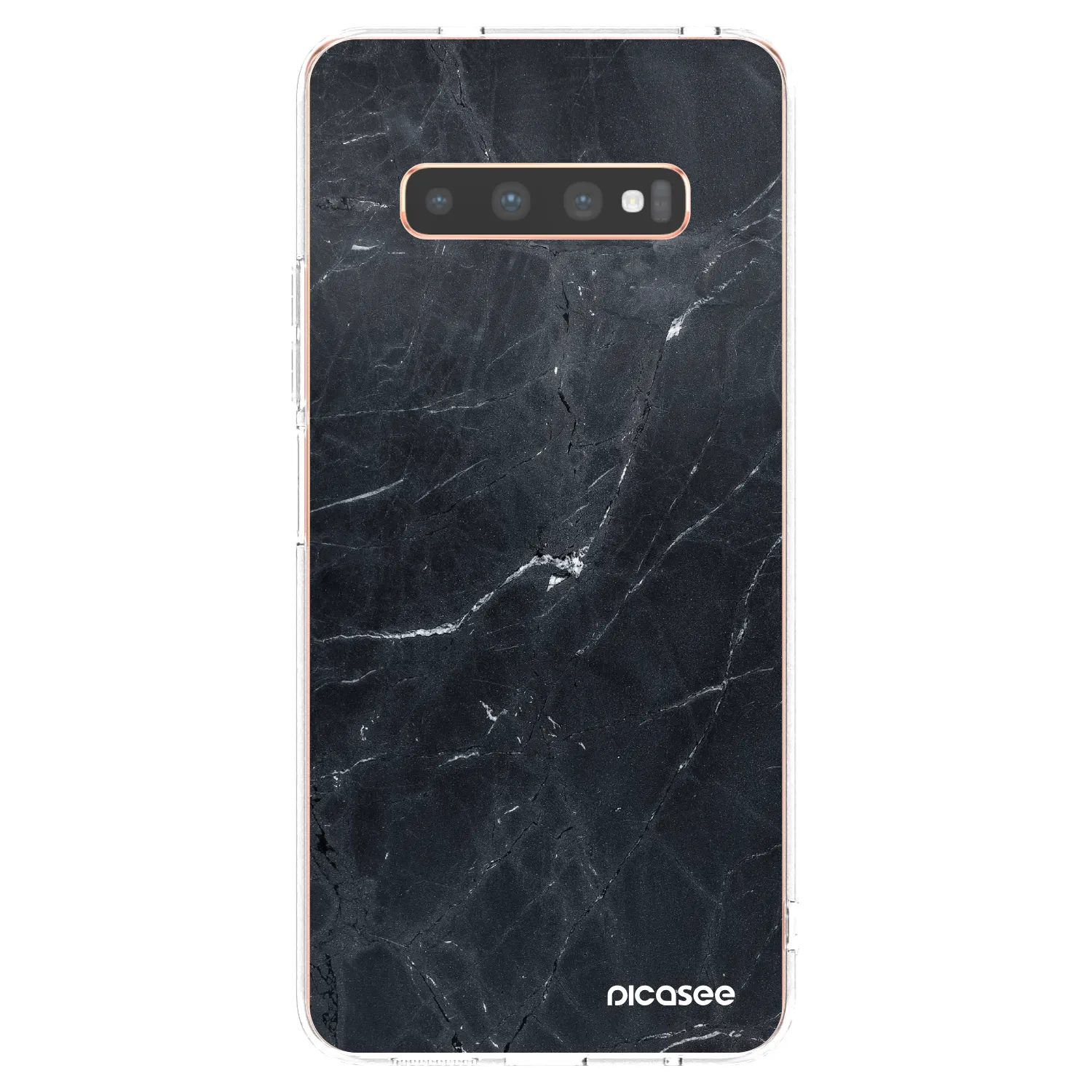 Picasee silikónový prehľadný obal pre Samsung Galaxy S10 Plus G975 - Black marble