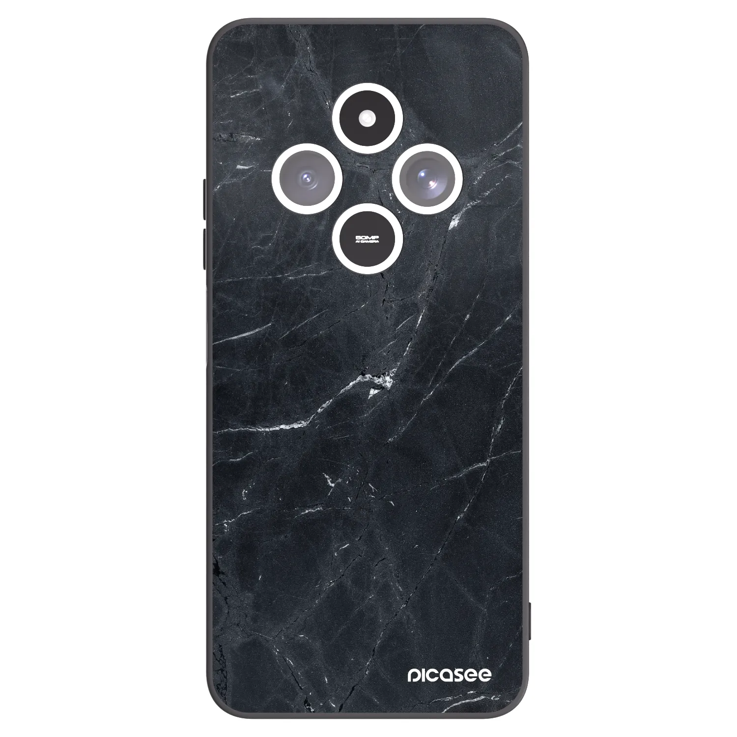Picasee silikónový čierny obal pre Xiaomi Redmi 14C - Black marble