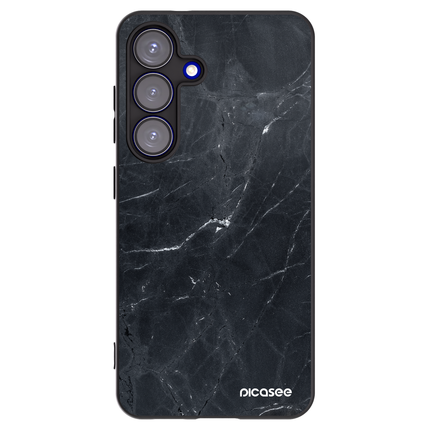 Picasee silikónový čierny obal pre Samsung Galaxy S25 5G - Black marble