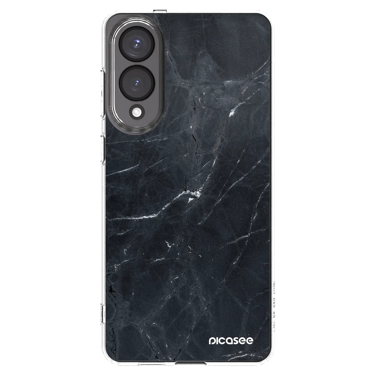Silikónový prehľadný obal pre Samsung Galaxy S25 Edge 5G - Black marble