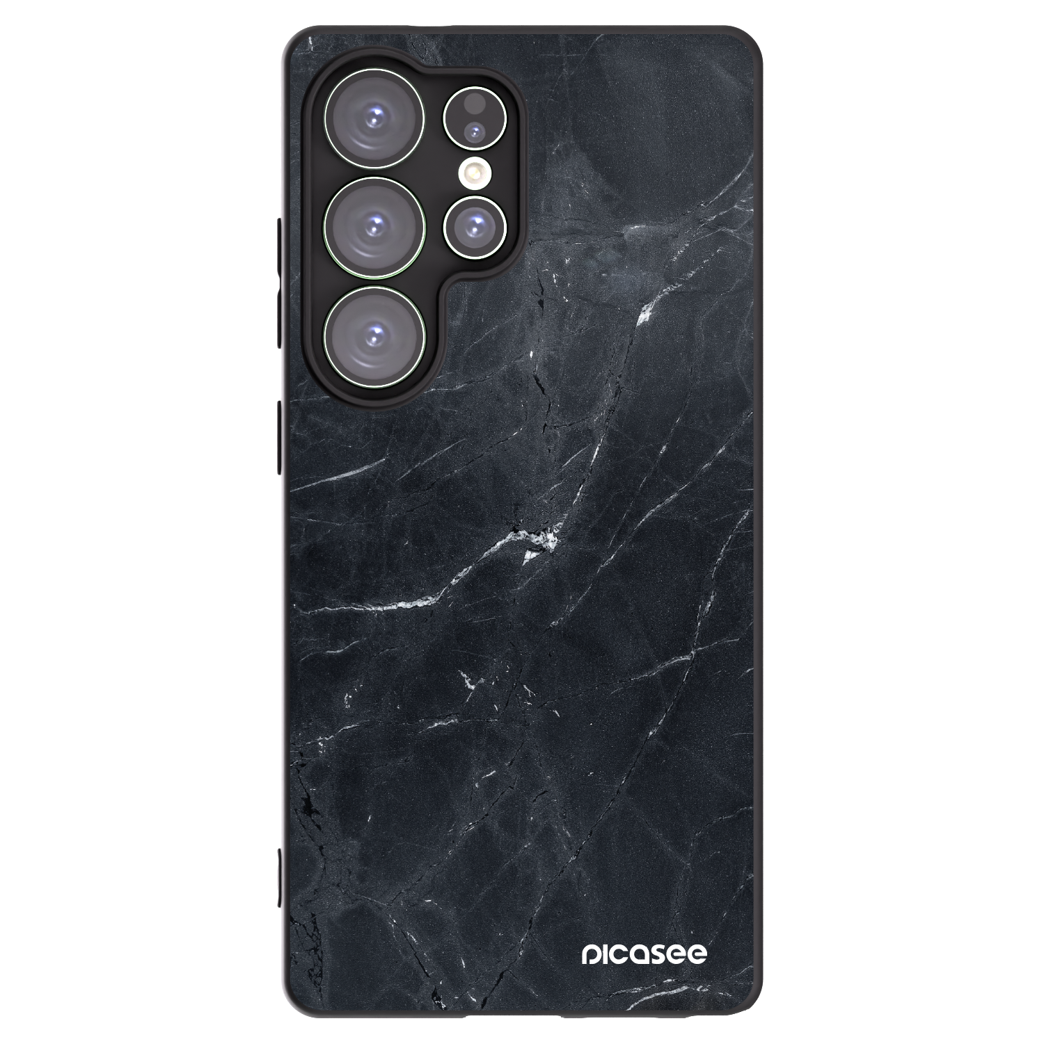 Picasee silikónový čierny obal pre Samsung Galaxy S25 Ultra 5G - Black marble