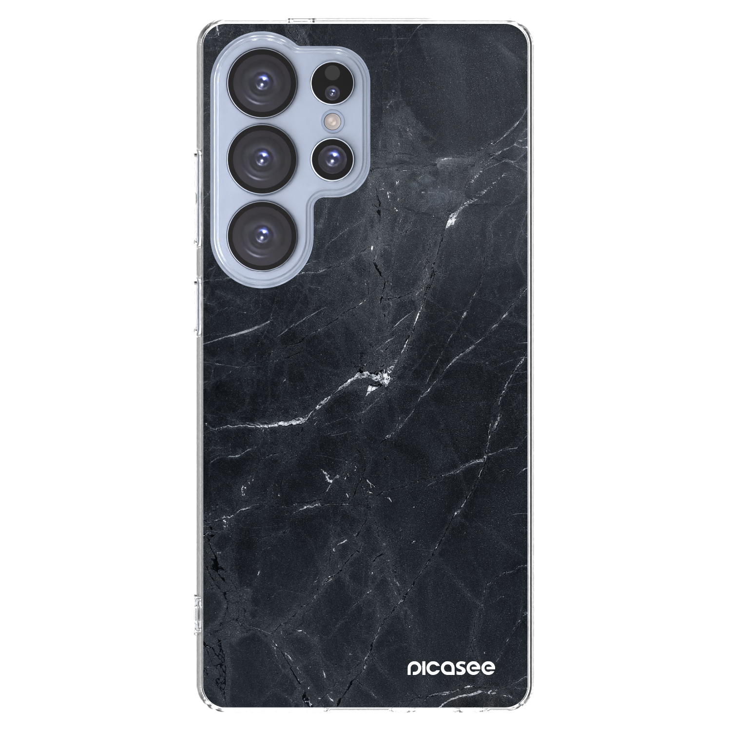 Picasee silikónový prehľadný obal pre Samsung Galaxy S25 Ultra 5G - Black marble