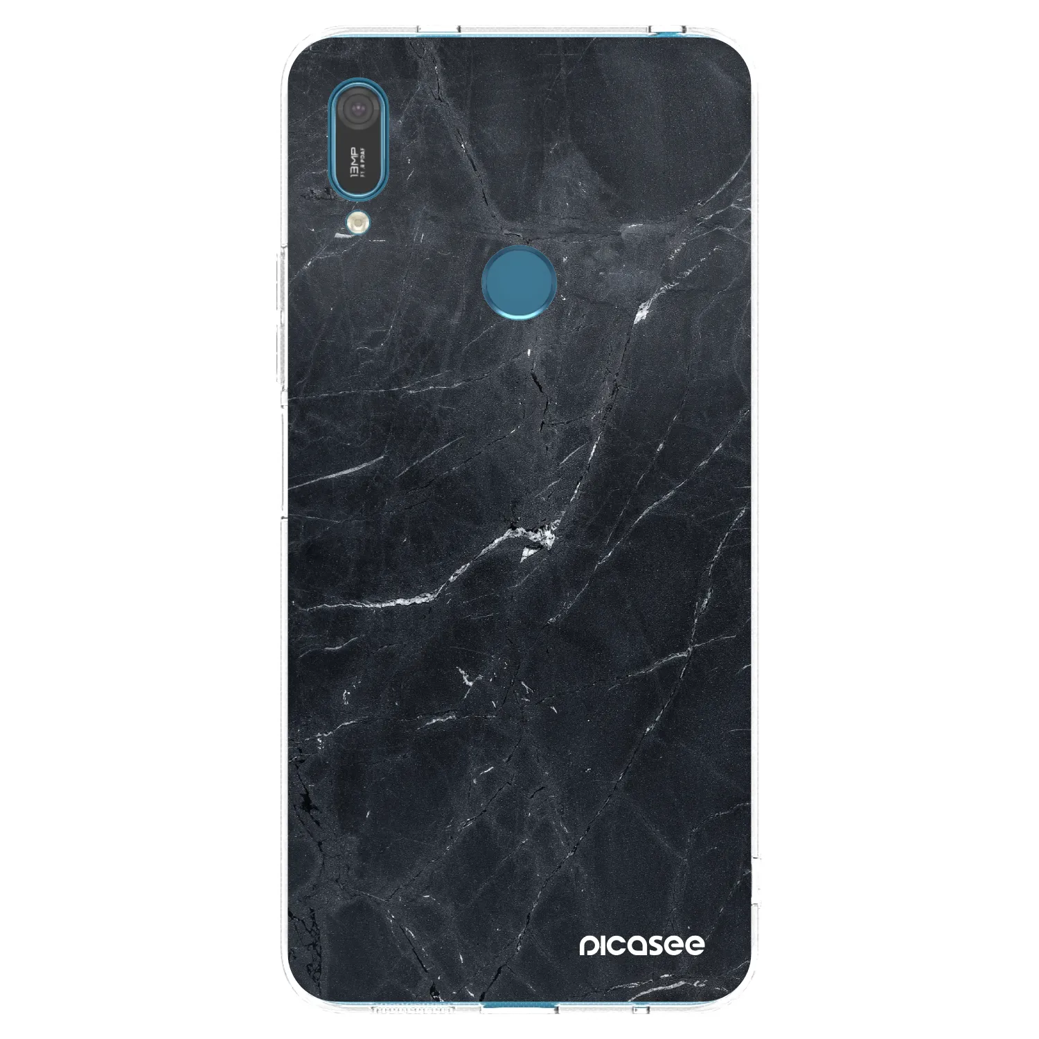 Silikónový prehľadný obal pre Huawei Y7 2019 - Black marble
