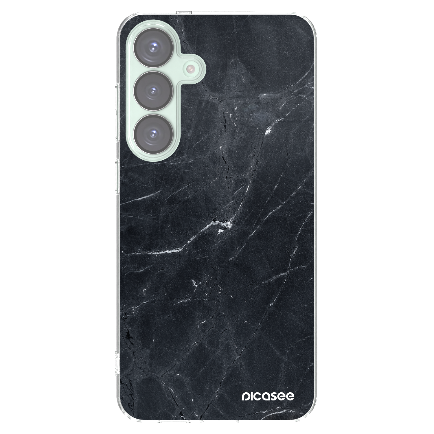 Picasee silikónový prehľadný obal pre Samsung Galaxy S25+ 5G - Black marble