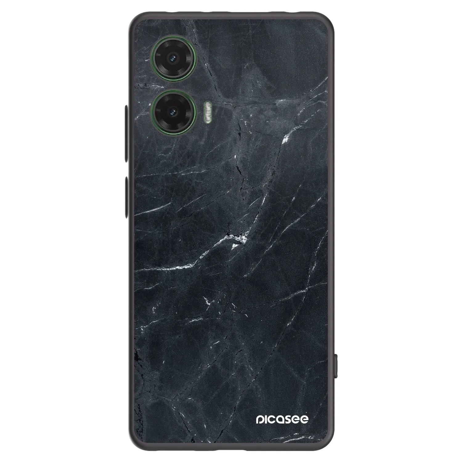Picasee silikónový čierny obal pre Motorola Moto G35 5G - Black marble
