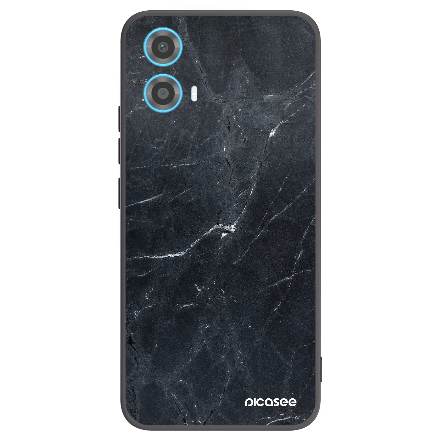 Picasee silikónový čierny obal pre Motorola Moto G34 5G - Black marble