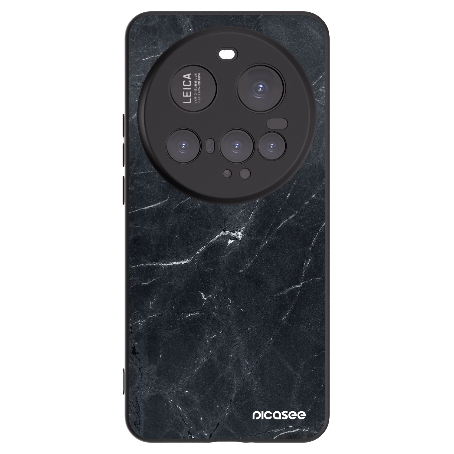 Picasee silikónový čierny obal pre Xiaomi 15 Ultra - Black marble