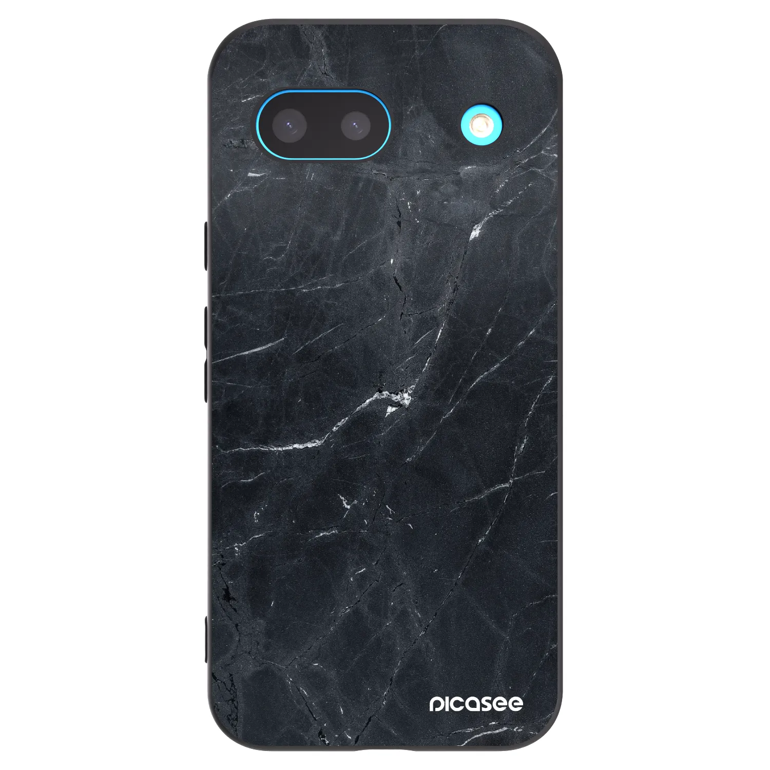 Picasee silikónový čierny obal pre Google Pixel 8a - Black marble