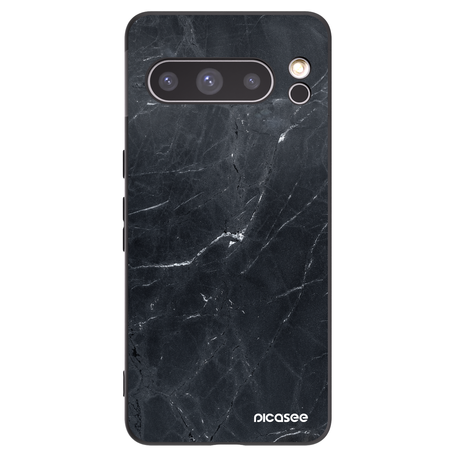 Picasee silikónový čierny obal pre Google Pixel 8 Pro - Black marble