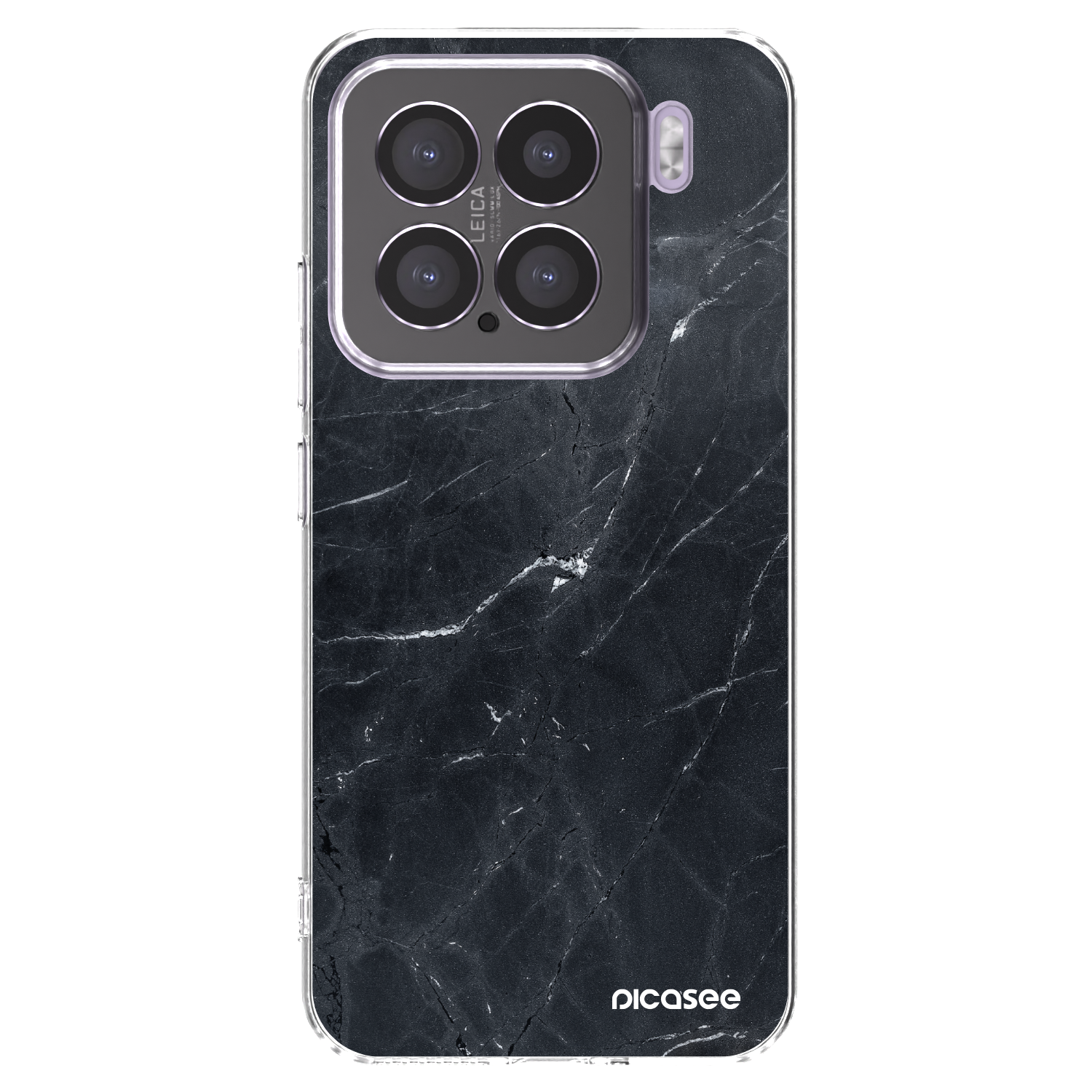 Silikónový prehľadný obal pre Xiaomi 15 - Black marble