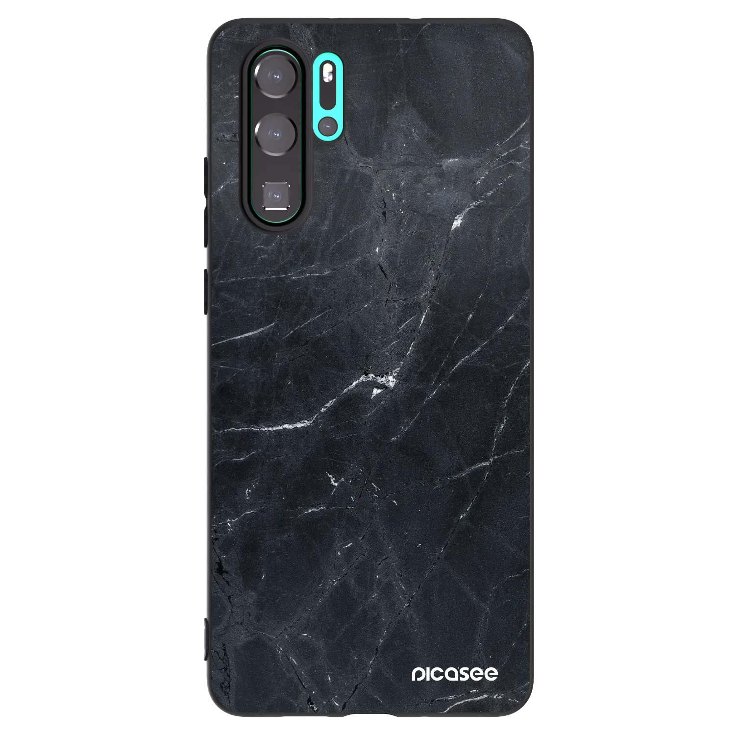 Picasee silikónový čierny obal pre Huawei P30 Pro - Black marble