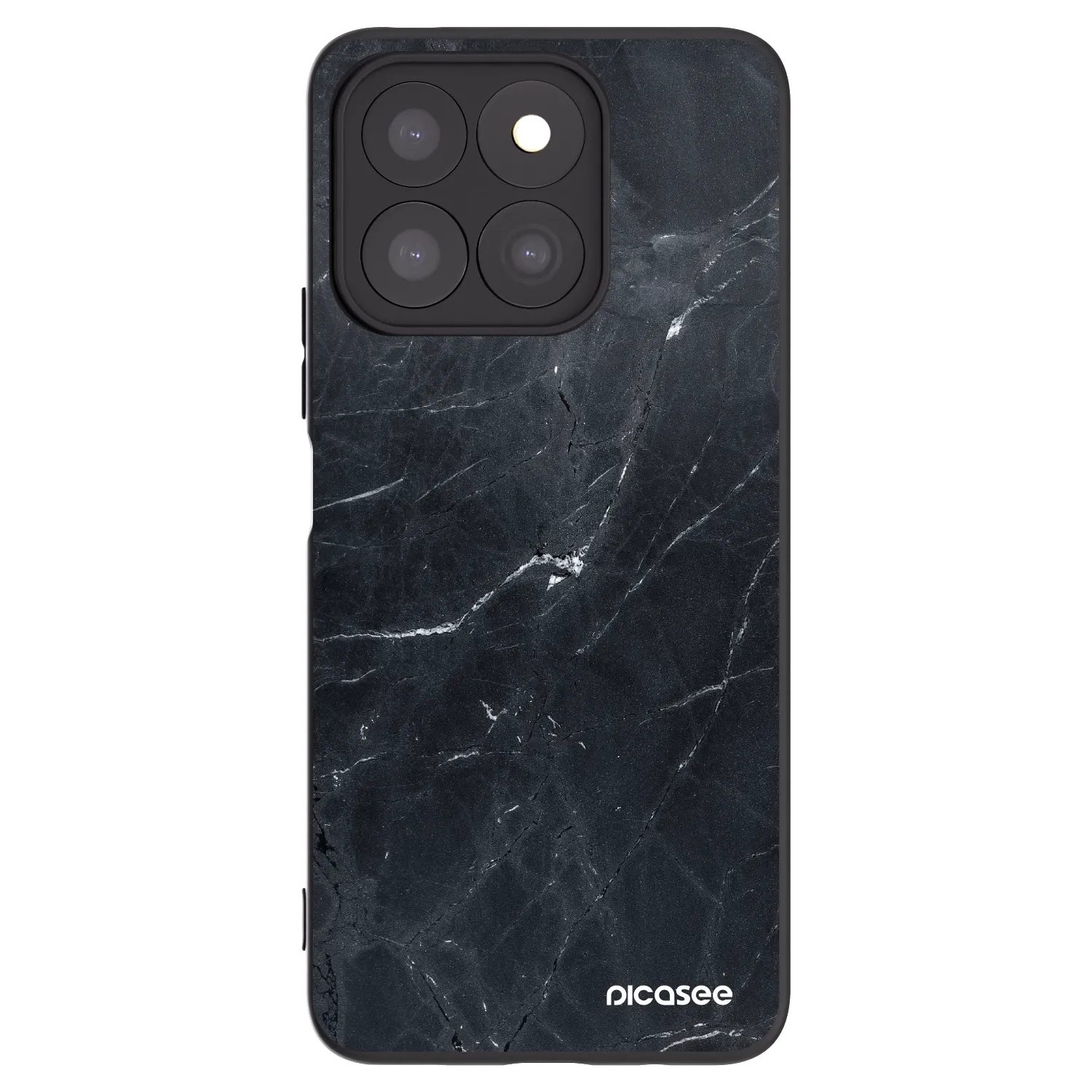 Picasee silikónový čierny obal pre Honor X8c - Black marble