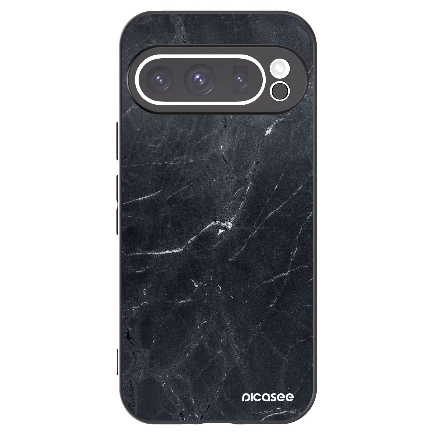 Picasee silikónový čierny obal pre Google Pixel 9 Pro - Black marble