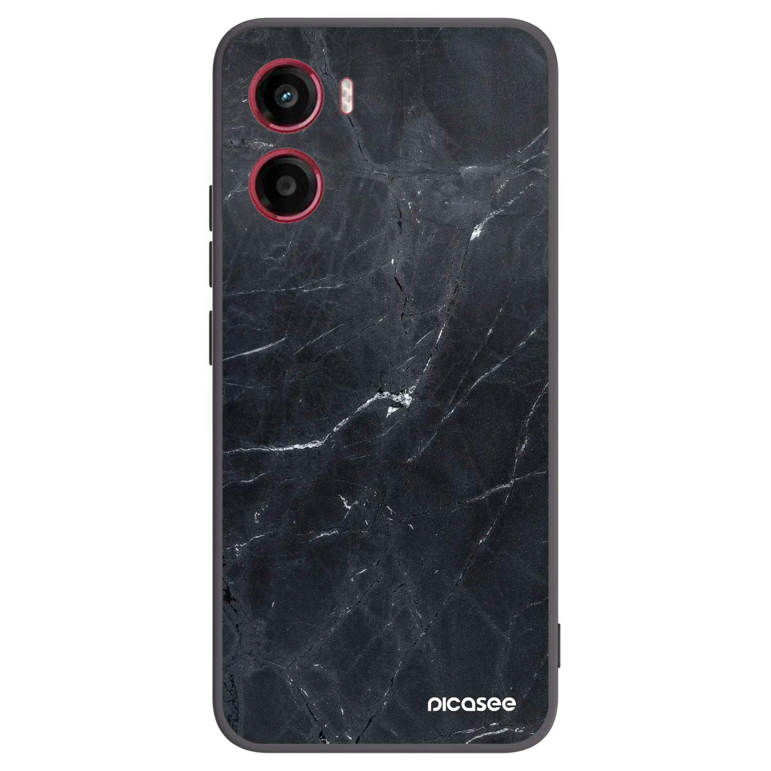 Silikónový čierny obal pre Motorola Moto G05 - Black marble