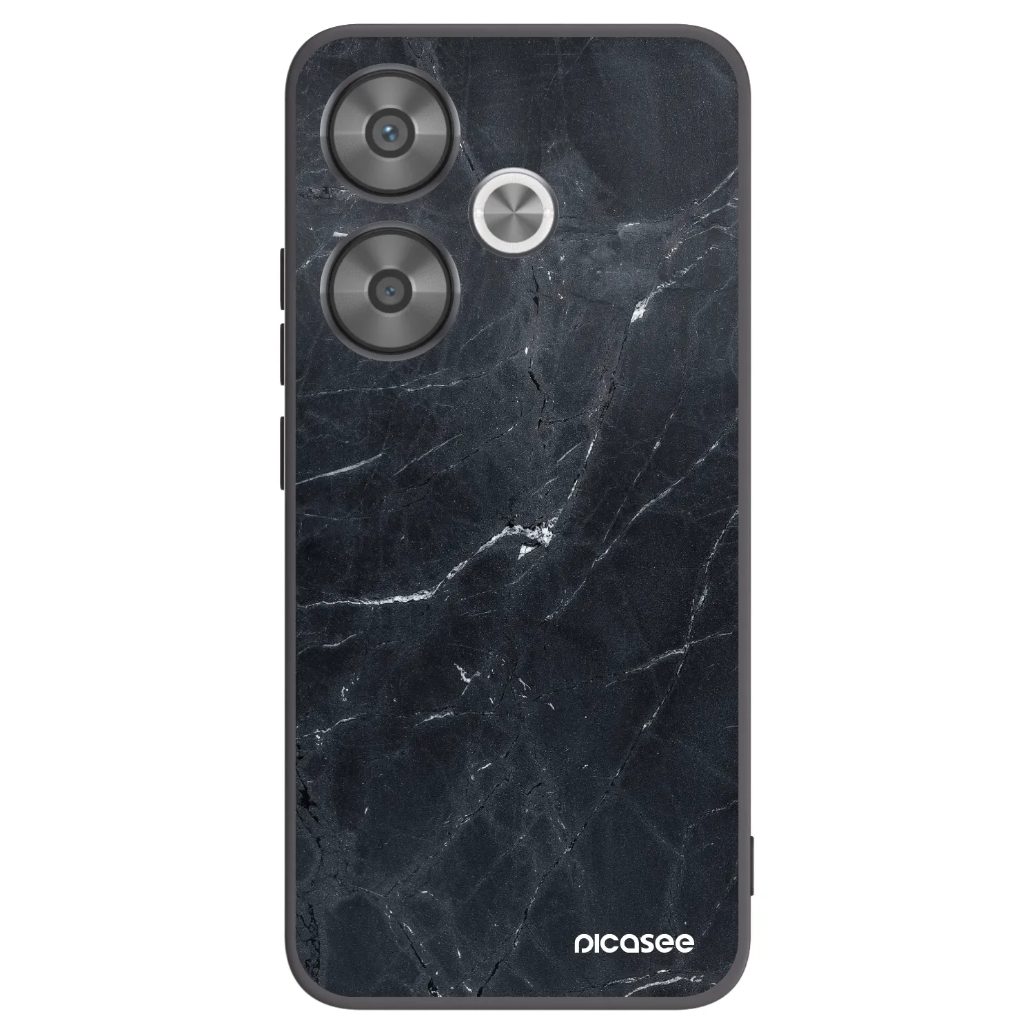 Silikónový čierny obal pre Xiaomi Poco F6 - Black marble
