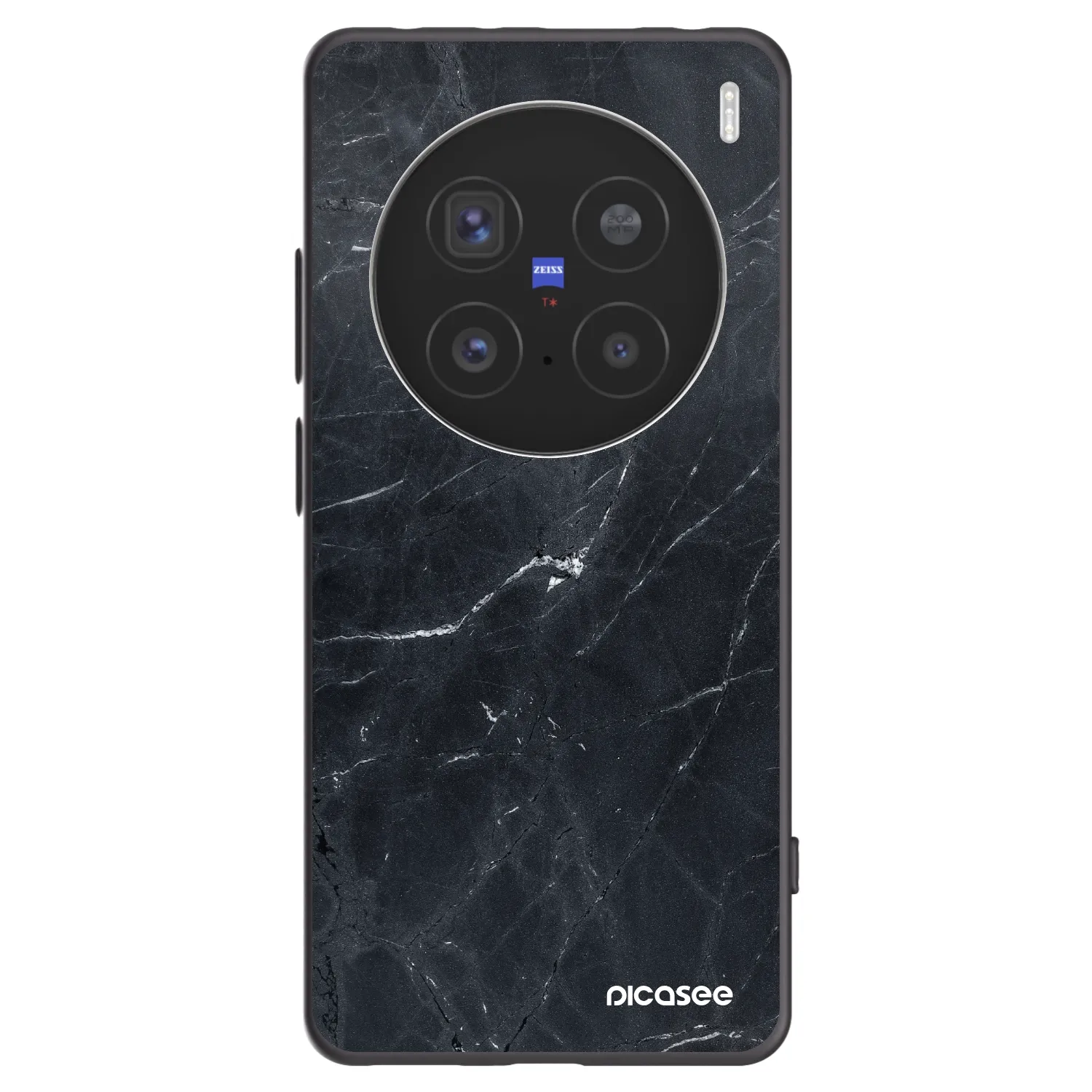 Picasee silikónový čierny obal pre Vivo X200 Pro - Black marble