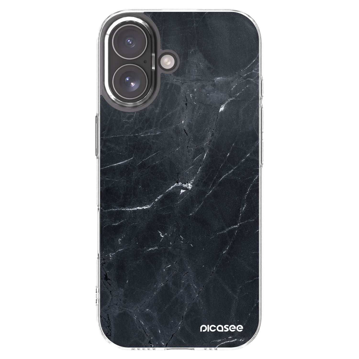 Picasee silikónový prehľadný obal pre Apple iPhone 17 - Black marble