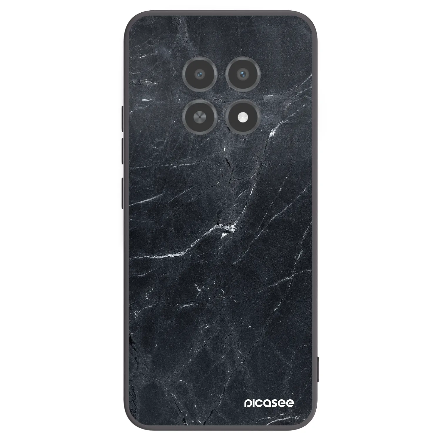 Picasee silikónový čierny obal pre Realme 12X - Black marble