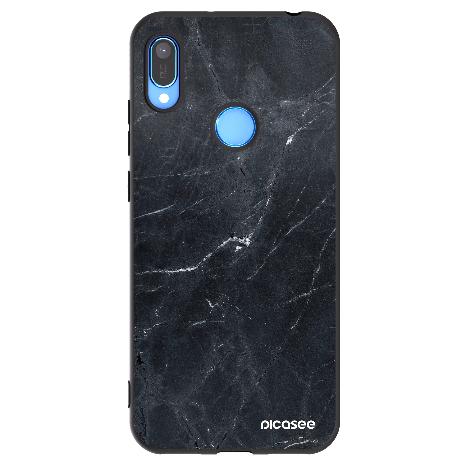 Picasee silikónový čierny obal pre Huawei Y6 2019 - Black marble